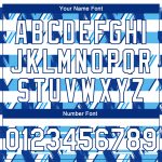 Custom Name Number Bomber Varsity Letterman Jacket 3D Pattern Design in Royal White Light Blue - Personalized Full-Snap Style