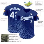 Custom Name Number Baseball Jersey - Personalized Leopard Print Fade with 3D Royal White-Light Blue Design Personalized Royal