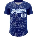Custom Name and Number Baseball Jersey - Personalized White-Light Blue 3D Spider Web Design, Authentic Team Apparel Personalized