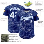 Custom Name and Number Baseball Jersey - Personalized White-Light Blue 3D Spider Web Design, Authentic Team Apparel Personalized
