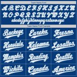 Personalized Authentic Baseball Jersey in Royal Blue and White Design Personalized Royal White-Light Blue Authentic Baseball