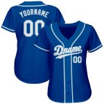 Personalized Authentic Baseball Jersey in Royal Blue and White Design Personalized Royal White-Light Blue Authentic Baseball