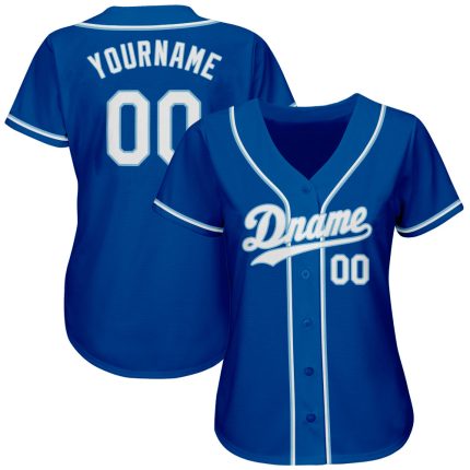 Personalized Authentic Baseball Jersey in Royal Blue and White Design Personalized Royal White-Light Blue Authentic Baseball