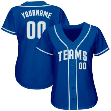 Custom Name and Number Authentic Baseball Jersey - Personalized Royal White and Light Blue Team Jersey Personalized Royal