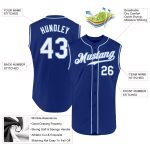 Custom Name Number Sleeveless Baseball Jersey - Personalized Authentic Royal White Light Blue Team Apparel Personalized Royal