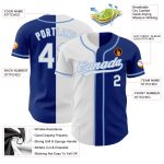 Personalized Authentic Baseball Jersey Team Custom Name Number - Royal White Light Blue Split Fashion Design Personalized