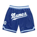 Custom Name Number Personalized Authentic Basketball Shorts Royal White Light Blue 6796 Personalized Royal White-Light Blue
