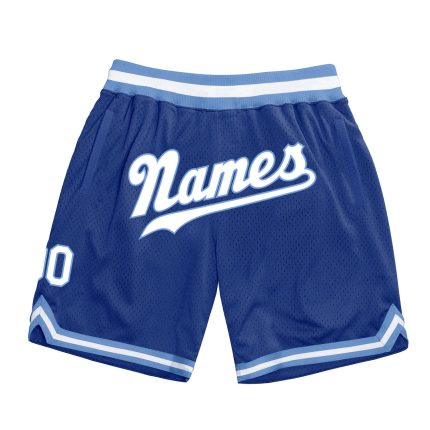 Custom Name Number Personalized Authentic Basketball Shorts Royal White Light Blue 6796 Personalized Royal White-Light Blue
