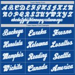 Personalized Authentic Baseball Jersey Shirt - Royal White-Light Blue Throwback Rib-Knit Design Personalized Royal White-Light