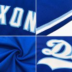Custom Name Number Royal White Light Blue Rib-Knit Baseball Jersey Shirt - Personalized Authentic Throwback Team Apparel