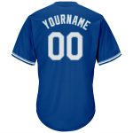 Custom Name Number Royal White Light Blue Rib-Knit Baseball Jersey Shirt - Personalized Authentic Throwback Team Apparel