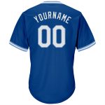 Personalized Authentic Baseball Jersey Shirt - Royal White-Light Blue Throwback Rib-Knit Design Personalized Royal White-Light