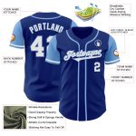 Custom Name Number Authentic Two Tone Baseball Jersey - Personalized Royal White Light Blue Personalized Royal White-Light