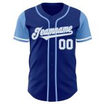 Custom Name Number Authentic Two Tone Baseball Jersey - Personalized Royal White Light Blue Personalized Royal White-Light