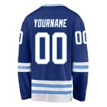 Custom Name and Number Hockey Jersey in Royal White and Light Blue - Personalized Team Apparel Personalized Royal White-Light