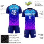 Personalized Soccer Jersey with Custom Name & Number in Royal White, Light Blue & Hot Pink Sublimation - Team Uniform Personalized