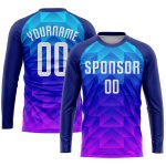 Personalized Soccer Jersey with Custom Name & Number in Royal White, Light Blue & Hot Pink Sublimation - Team Uniform Personalized