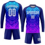 Personalized Soccer Jersey with Custom Name & Number in Royal White, Light Blue & Hot Pink Sublimation - Team Uniform Personalized