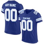 Custom Name Number Personalized Authentic Football Jersey - Royal White Light Blue Mesh Personalized Royal White-Light Blue