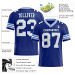 Personalized Light Blue White Mesh Football Jersey - Authentic Custom Design Personalized Royal White-Light Blue Mesh Authentic
