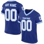 Customizable Authentic Throwback Football Jersey - Personalized Royal White-Light Blue Mesh with Name and Number Personalized