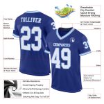 Customizable Authentic Throwback Football Jersey - Personalized Royal White-Light Blue Mesh with Name and Number Personalized