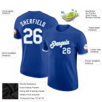 Custom Name and Number Performance T-Shirt for Team - Personalized Royal White-Light Blue Personalized Royal White-Light