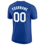 Custom Name and Number Performance T-Shirt for Team - Personalized Royal White-Light Blue Personalized Royal White-Light