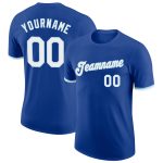 Custom Name and Number Performance T-Shirt for Team - Personalized Royal White-Light Blue Personalized Royal White-Light
