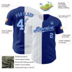 Custom Name and Number Authentic Baseball Jersey - Personalized Royal Blue and White Pinstripe Fashion Jersey Personalized