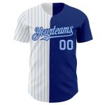 Custom Name and Number Authentic Baseball Jersey - Personalized Royal Blue and White Pinstripe Fashion Jersey Personalized