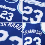 Custom Name & Number Basketball Jersey - Personalized Royal Light Blue Round Neck Rib-Knit Design Personalized Royal White-Light