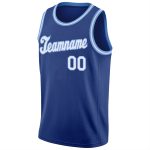 Custom Name & Number Basketball Jersey - Personalized Royal Light Blue Round Neck Rib-Knit Design Personalized Royal White-Light