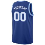 Custom Name & Number Basketball Jersey - Personalized Royal Light Blue Round Neck Rib-Knit Design Personalized Royal White-Light