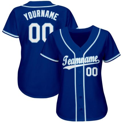 Custom Name and Number Personalized Royal Light Blue Softball Jersey for Team Personalized Royal White-Light Blue Softball