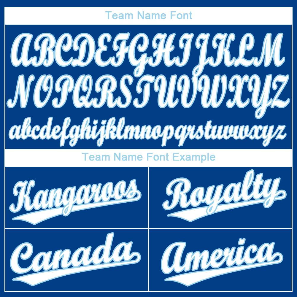 Personalized Royal White-Light Blue Softball Jersey Team Custom Name and Number Custom Name and Number Personalized Royal Light Blue Softball Jersey for Team Personalized Royal White-Light Blue Softball - Image 4