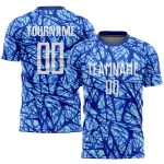 Personalized Soccer Jersey Royal White Light Blue Sublimation Uniform Personalized Royal White-Light Blue Sublimation Soccer