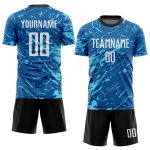 Custom Soccer Jersey with Personalized Name and Number - Royal White and Light Blue Sublimation Team Uniform Personalized