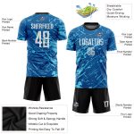 Custom Soccer Jersey with Personalized Name and Number - Royal White and Light Blue Sublimation Team Uniform Personalized