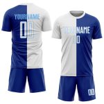 Custom Name Number Soccer Jersey - Personalized Royal Light Blue Sublimation Split Fashion Uniform Team Personalized Royal