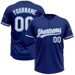 Personalized Unisex Softball Jersey - Royal White Light Blue Two-Button Design Personalized Royal White-Light Blue Two-Button