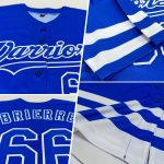 Custom Name and Number Personalized Authentic Baseball Jersey - Royal White Line Design Personalized Royal White Line Authentic