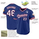 Custom Name and Number Personalized Authentic Baseball Jersey - Royal White Maroon Throwback Design Personalized Royal White-Maroon