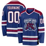 Customized White and Maroon Hockey Jersey - Personalized Sports Apparel Personalized Royal White-Maroon Hockey Jersey