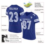 Custom Name and Number Authentic Football Jersey - Personalized Royal White Mesh Team Jersey Personalized Royal White Mesh