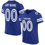 Custom Name and Number Authentic Football Jersey - Personalized Royal White Mesh Team Jersey Personalized Royal White Mesh