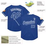 Custom Royal White Mesh Baseball Jersey - Authentic Throwback Style Personalized Royal White Mesh Authentic Throwback Baseball