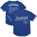 Custom Royal White Mesh Baseball Jersey - Authentic Throwback Style Personalized Royal White Mesh Authentic Throwback Baseball