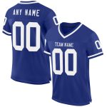 Custom Name and Number Authentic Throwback Football Jersey - Personalized Royal White Mesh Team Jersey Personalized Royal
