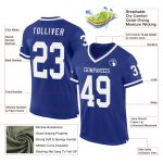 Custom Name and Number Authentic Throwback Football Jersey - Personalized Royal White Mesh Team Jersey Personalized Royal